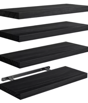 Zwevende houten wandplank – Diepe en stevige opbergplank voor badkamer, woonkamer en keuken