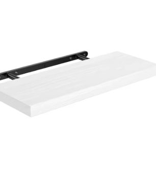 Zwevende houten wandplank – Diepe en stevige opbergplank voor badkamer, woonkamer en keuken