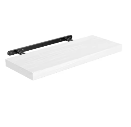 Zwevende houten wandplank – Diepe en stevige opbergplank voor badkamer, woonkamer en keuken