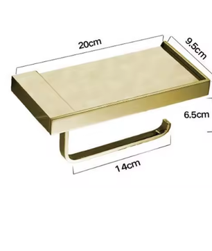 Badkamer toiletpapierhouder met box – Messing papierrolhouder met opbergvak