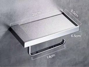 Badkamer toiletpapierhouder met box – Messing papierrolhouder met opbergvak