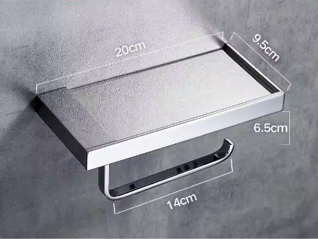 Badkamer toiletpapierhouder met box – Messing papierrolhouder met opbergvak