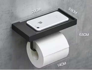 Badkamer toiletpapierhouder met box – Messing papierrolhouder met opbergvak