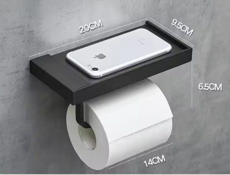 Badkamer toiletpapierhouder met box – Messing papierrolhouder met opbergvak