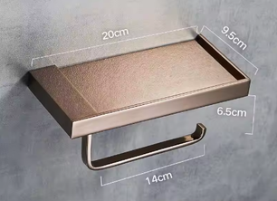 Badkamer toiletpapierhouder met box – Messing papierrolhouder met opbergvak