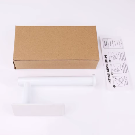 Roestvrijstalen Papierhouder Wit – Zelfklevend Wandmontage Tissue Plank