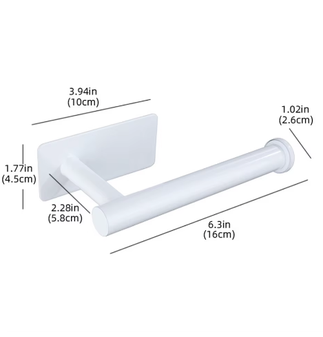 Roestvrijstalen Papierhouder Wit – Zelfklevend Wandmontage Tissue Plank