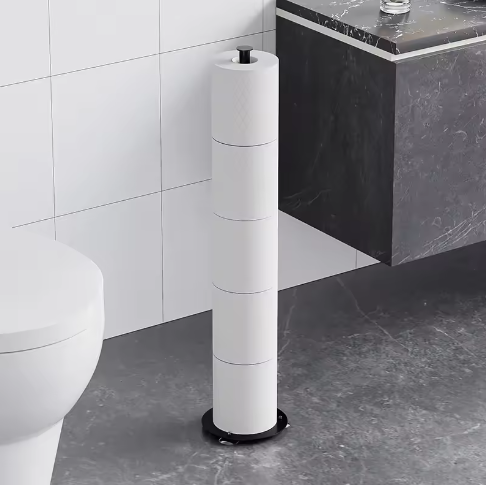 Verticale Toiletrolhouder – Verplaatsbare Vloerstaande Tissuehouder voor Badkamer en Keuken