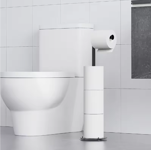 Verticale Toiletrolhouder – Verplaatsbare Vloerstaande Tissuehouder voor Badkamer en Keuken