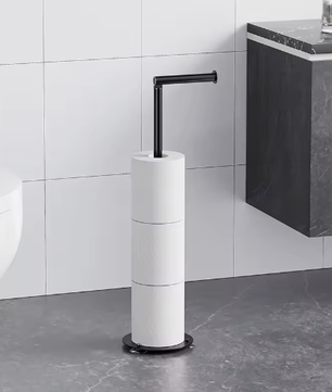 Verticale Toiletrolhouder – Verplaatsbare Vloerstaande Tissuehouder voor Badkamer en Keuken