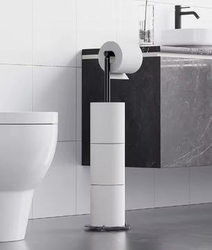 Verticale Toiletrolhouder – Verplaatsbare Vloerstaande Tissuehouder voor Badkamer en Keuken