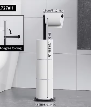 Verticale Toiletrolhouder – Verplaatsbare Vloerstaande Tissuehouder voor Badkamer en Keuken
