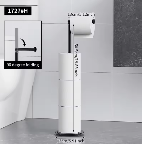 Verticale Toiletrolhouder – Verplaatsbare Vloerstaande Tissuehouder voor Badkamer en Keuken