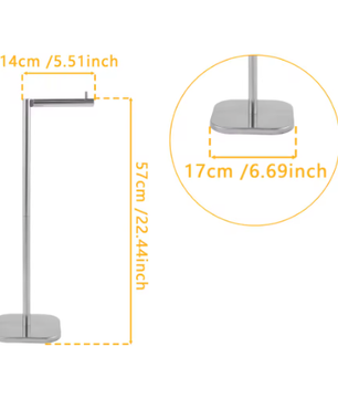 Vrijstaande Toiletrolhouder – RVS Papierstandaard Badkamer