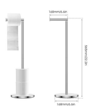 Vrijstaande Toiletrolhouder – RVS Papierstandaard Badkamer