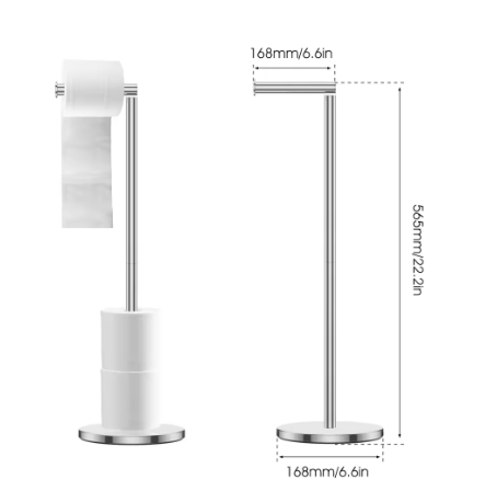 Vrijstaande Toiletrolhouder – RVS Papierstandaard Badkamer