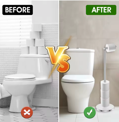 Vrijstaande Toiletrolhouder – RVS Papierstandaard Badkamer