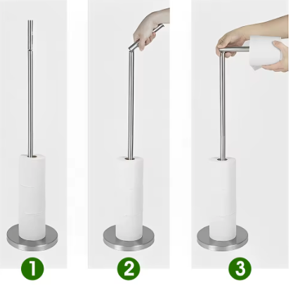 Vrijstaande Toiletrolhouder – RVS Papierstandaard Badkamer