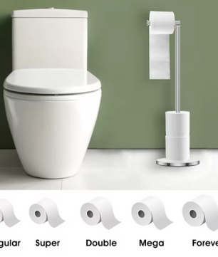 Vrijstaande Toiletrolhouder – RVS Papierstandaard Badkamer