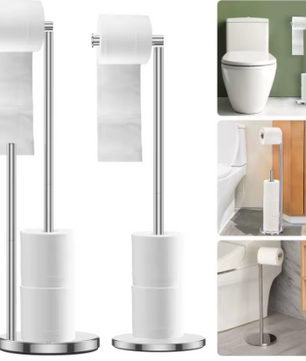 Vrijstaande Toiletrolhouder – RVS Papierstandaard Badkamer