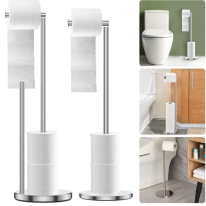 Vrijstaande Toiletrolhouder – RVS Papierstandaard Badkamer