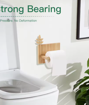 Bladvorm Wand Toiletrolhouder – Decoratieve Papierhouder voor Badkamer en Keuken