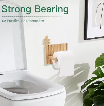 Bladvorm Wand Toiletrolhouder – Decoratieve Papierhouder voor Badkamer en Keuken