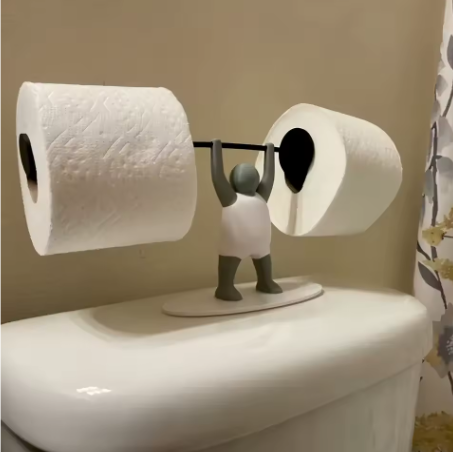 Grappige Gewichtheffer Toiletrolhouder – Vrijstaand 3D-Geprint Design