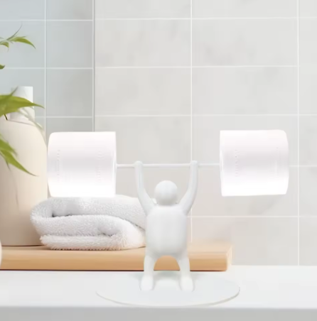 Grappige Gewichtheffer Toiletrolhouder – Vrijstaand 3D-Geprint Design