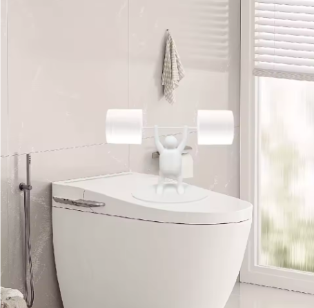 Grappige Gewichtheffer Toiletrolhouder – Vrijstaand 3D-Geprint Design