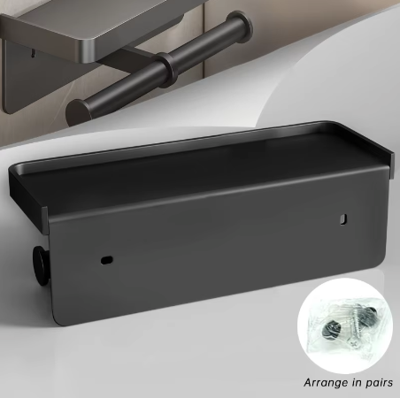 Toiletrolhouder Wandmontage van Aluminiumlegering met Opbergplank