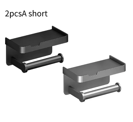Toiletrolhouder Wandmontage van Aluminiumlegering met Opbergplank