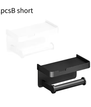 Toiletrolhouder Wandmontage van Aluminiumlegering met Opbergplank