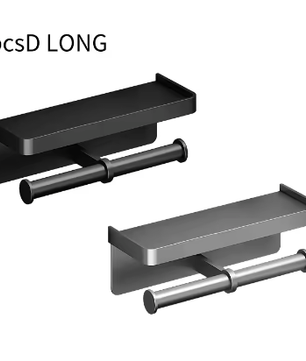 Toiletrolhouder Wandmontage van Aluminiumlegering met Opbergplank