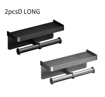Toiletrolhouder Wandmontage van Aluminiumlegering met Opbergplank