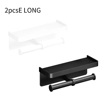 Toiletrolhouder Wandmontage van Aluminiumlegering met Opbergplank