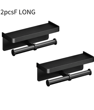 Toiletrolhouder Wandmontage van Aluminiumlegering met Opbergplank