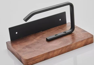 Toiletrolhouder met Walnoot Houten Plank en RVS Wandmontage