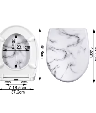 O-Vormige WC-Bril met Toiletdeksel – Soft-Close, Quick Release en Duurzaam Materiaal