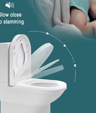 D-Vormige Familie WC-Bril met Magnetisch Kinderzitje – Soft-Close en Quick Release