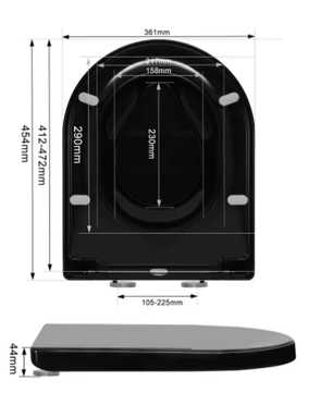 D-Vormige Familie WC-Bril met Magnetisch Kinderzitje – Soft-Close en Quick Release