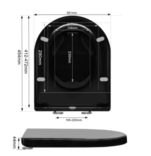 D-Vormige Familie WC-Bril met Magnetisch Kinderzitje – Soft-Close en Quick Release