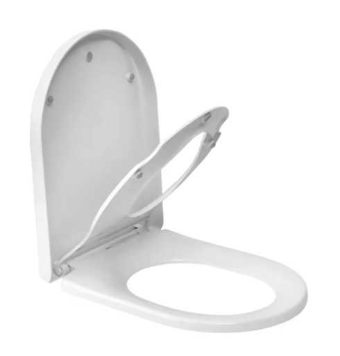 D-Vormige Familie WC-Bril met Magnetisch Kinderzitje – Soft-Close en Quick Release