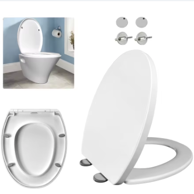 Ovale WC-Bril met Soft-Close – Quick Release, Topmontage en 360° Verstelbare Scharnieren