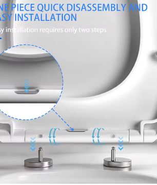 Ovale WC-Bril met Soft-Close – Quick Release, Topmontage en 360° Verstelbare Scharnieren