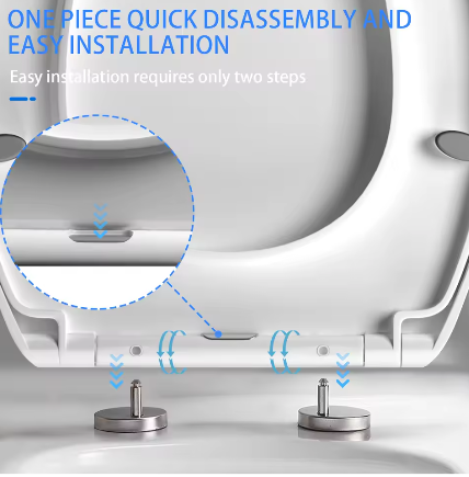 Ovale WC-Bril met Soft-Close – Quick Release, Topmontage en 360° Verstelbare Scharnieren