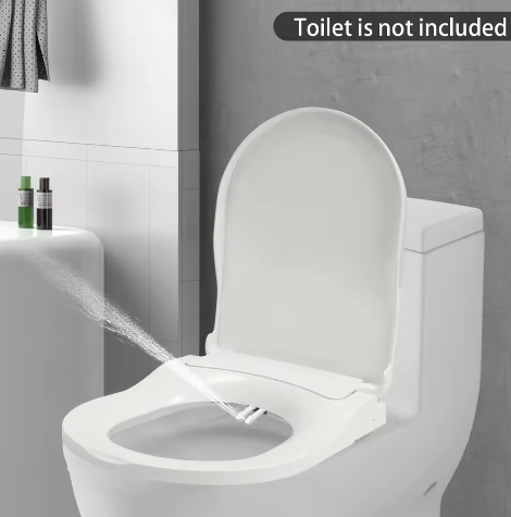 Niet-Elektrische Toiletbril met Dubbel Mondstuksysteem – Voor- en Achterwas, Soft-Close Demping en Ergonomische Zitting
