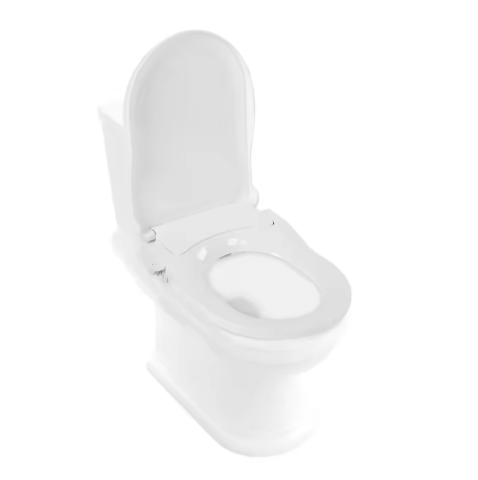 Niet-Elektrische Toiletbril met Dubbel Mondstuksysteem – Voor- en Achterwas, Soft-Close Demping en Ergonomische Zitting