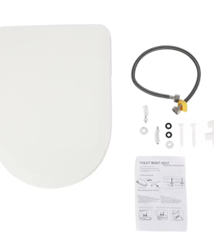 Niet-Elektrische Toiletbril met Dubbel Mondstuksysteem – Voor- en Achterwas, Soft-Close Demping en Ergonomische Zitting