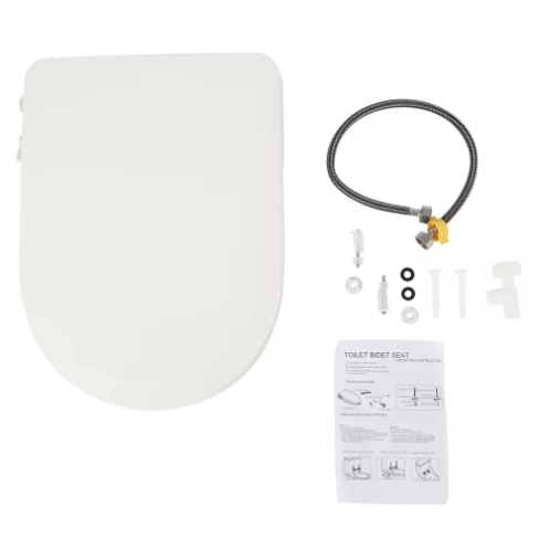 Niet-Elektrische Toiletbril met Dubbel Mondstuksysteem – Voor- en Achterwas, Soft-Close Demping en Ergonomische Zitting